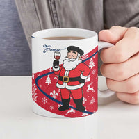 France Christmas Ceramic Mug with Santa Wine Glass Eiffel Tower and Holiday Icons Design - Wonder Print Shop