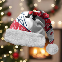 France Christmas Santa Hat with Santa Wine Glass Eiffel Tower and Holiday Icons Design - Wonder Print Shop