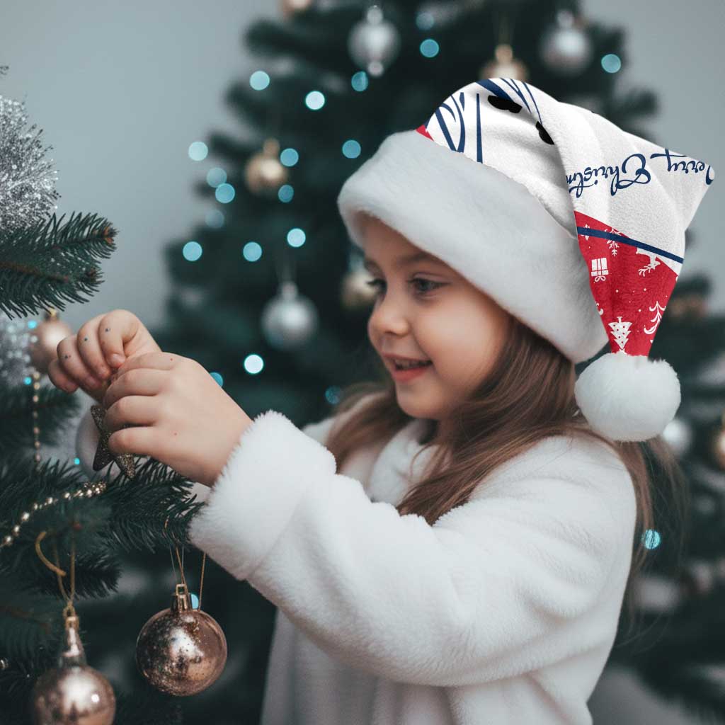 France Christmas Santa Hat with Santa Wine Glass Eiffel Tower and Holiday Icons Design - Wonder Print Shop