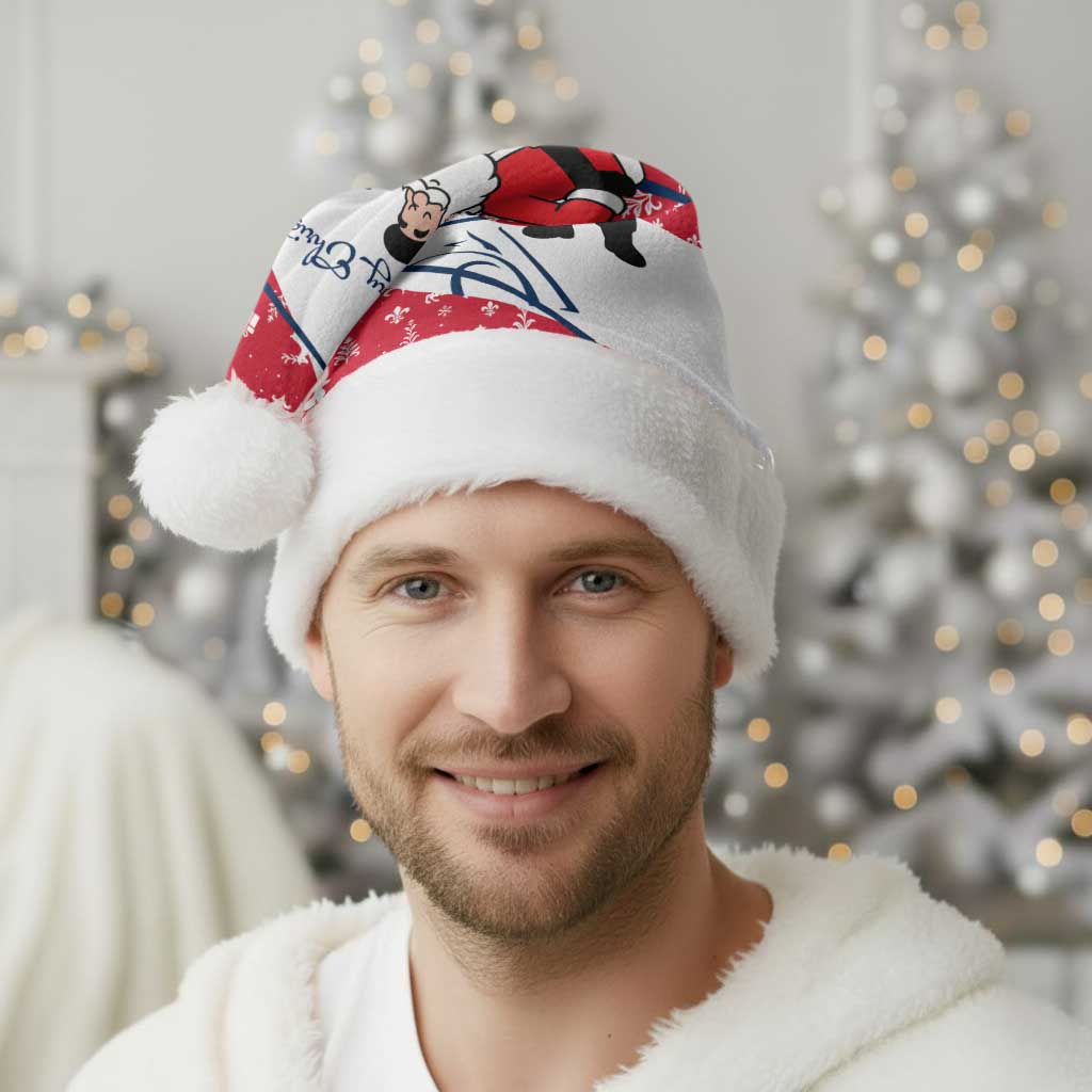 France Christmas Santa Hat with Santa Wine Glass Eiffel Tower and Holiday Icons Design - Wonder Print Shop