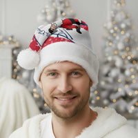 France Christmas Santa Hat with Santa Wine Glass Eiffel Tower and Holiday Icons Design - Wonder Print Shop