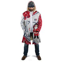 France Christmas Cloak with Santa Wine Glass Eiffel Tower and Holiday Icons Design - Wonder Print Shop