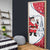 France Christmas Door Cover with Santa Wine Glass Eiffel Tower and Holiday Icons Design - Wonder Print Shop