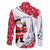 France Christmas Family Matching Long Sleeve Bodycon Dress and Hawaiian Shirt with Santa Wine Glass Eiffel Tower and Holiday Icons Design - Wonder Print Shop