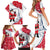 France Christmas Family Matching Short Sleeve Bodycon Dress and Hawaiian Shirt with Santa Wine Glass Eiffel Tower and Holiday Icons Design - Wonder Print Shop