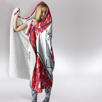 France Christmas Hooded Blanket with Santa Wine Glass Eiffel Tower and Holiday Icons Design - Wonder Print Shop