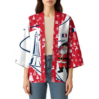 France Christmas Kimono with Santa Wine Glass Eiffel Tower and Holiday Icons Design - Wonder Print Shop