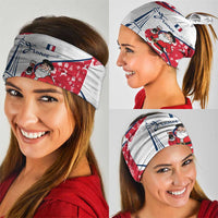 France Christmas Neck Gaiter with Santa Wine Glass Eiffel Tower and Holiday Icons Design - Wonder Print Shop
