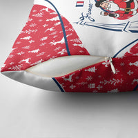 France Christmas Pillow Cover with Santa Wine Glass Eiffel Tower and Holiday Icons Design - Wonder Print Shop