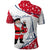 France Christmas Polo Shirt with Santa Wine Glass Eiffel Tower and Holiday Icons Design - Wonder Print Shop