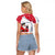 France Christmas Raglan Cropped T Shirt with Santa Wine Glass Eiffel Tower and Holiday Icons Design - Wonder Print Shop