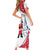 France Christmas Short Sleeve Bodycon Dress with Santa Wine Glass Eiffel Tower and Holiday Icons Design - Wonder Print Shop