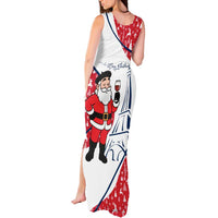 France Christmas Tank Maxi Dress with Santa Wine Glass Eiffel Tower and Holiday Icons Design - Wonder Print Shop