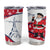 France Christmas Tumbler Cup with Santa Wine Glass Eiffel Tower and Holiday Icons Design - Wonder Print Shop