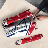 France Christmas Umbrella with Santa Wine Glass Eiffel Tower and Holiday Icons Design - Wonder Print Shop