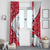 France Christmas Window Curtain with Santa Wine Glass Eiffel Tower and Holiday Icons Design - Wonder Print Shop