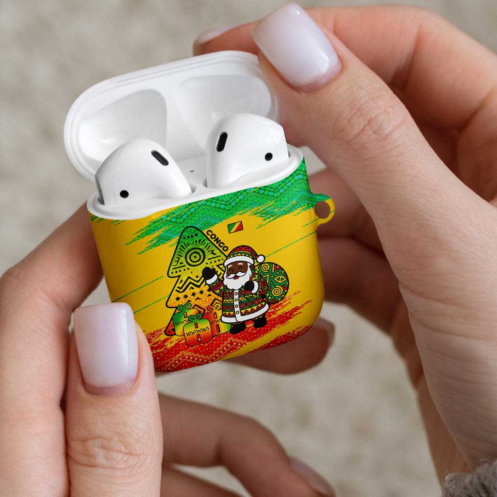 Congo Christmas AirPods Case with African Santa Tribal Tree and Colorful Gift Design - Wonder Print Shop