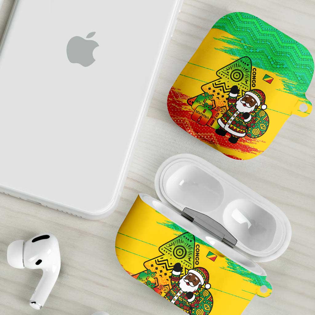 Congo Christmas AirPods Case with African Santa Tribal Tree and Colorful Gift Design - Wonder Print Shop
