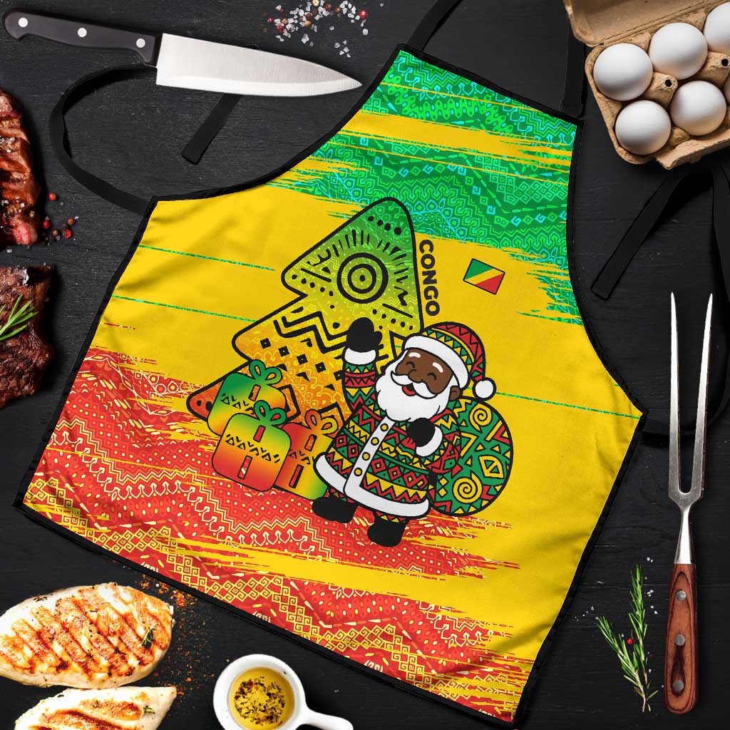 Congo Christmas Apron with African Santa Tribal Tree and Colorful Gift Design - Wonder Print Shop
