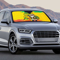 Congo Christmas Auto Sun Shade with African Santa Tribal Tree and Colorful Gift Design - Wonder Print Shop