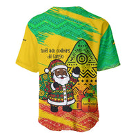 Congo Christmas Baseball Jersey with African Santa Tribal Tree and Colorful Gift Design - Wonder Print Shop