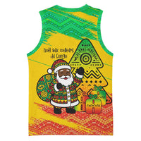 Congo Christmas Basketball Jersey with African Santa Tribal Tree and Colorful Gift Design - Wonder Print Shop
