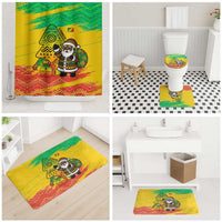 Congo Christmas Bathroom Set with African Santa Tribal Tree and Colorful Gift Design - Wonder Print Shop