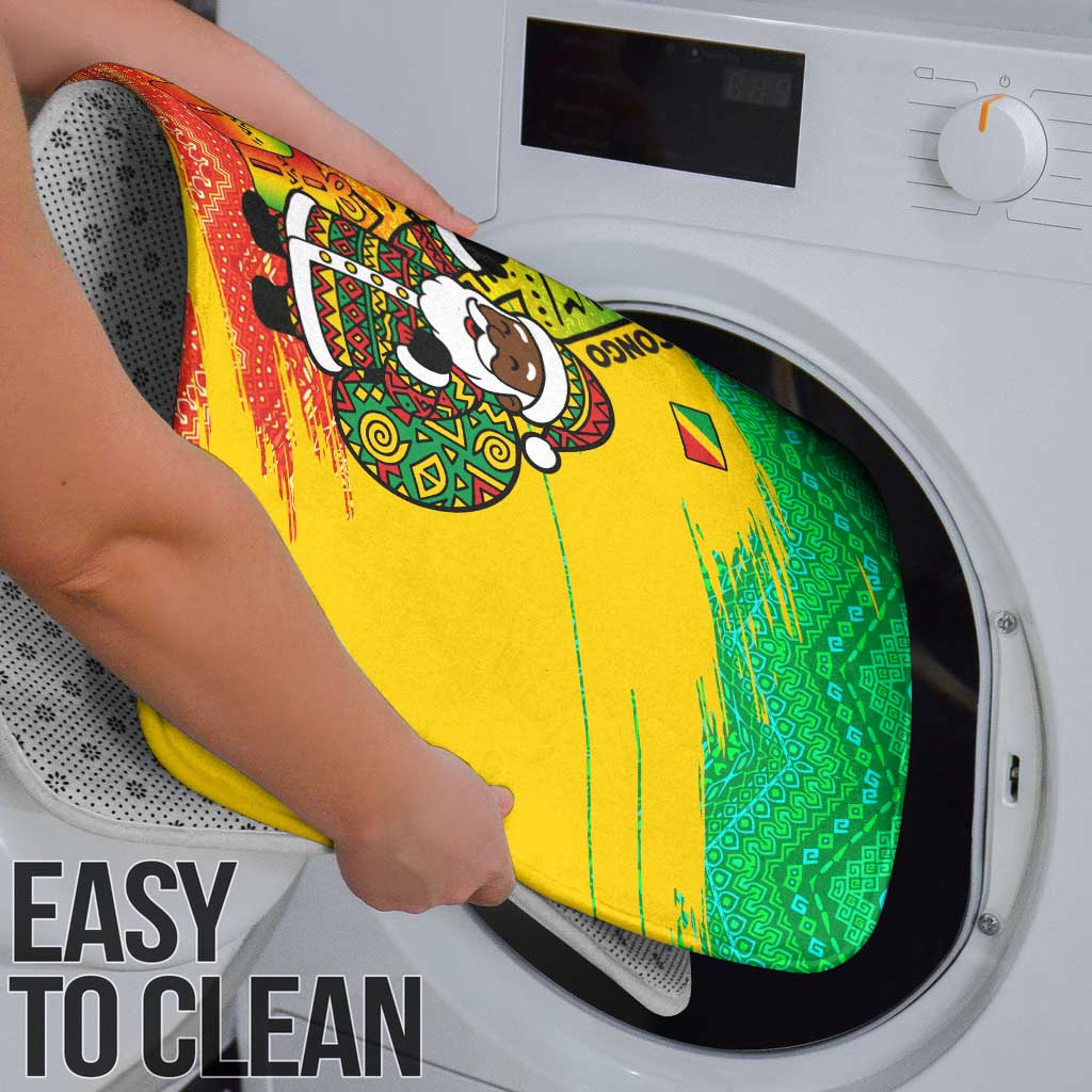 Congo Christmas Bathroom Set with African Santa Tribal Tree and Colorful Gift Design - Wonder Print Shop