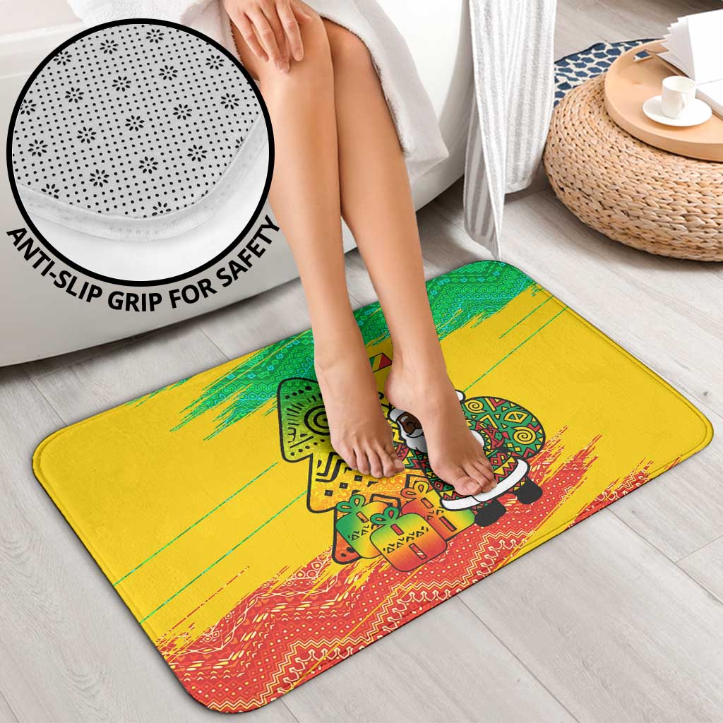 Congo Christmas Bathroom Set with African Santa Tribal Tree and Colorful Gift Design - Wonder Print Shop