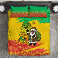 Congo Christmas Bedding Set with African Santa Tribal Tree and Colorful Gift Design - Wonder Print Shop