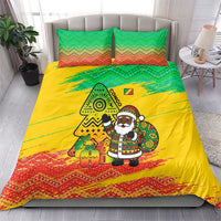 Congo Christmas Bedding Set with African Santa Tribal Tree and Colorful Gift Design - Wonder Print Shop