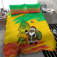 Congo Christmas Bedding Set with African Santa Tribal Tree and Colorful Gift Design - Wonder Print Shop