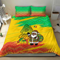Congo Christmas Bedding Set with African Santa Tribal Tree and Colorful Gift Design - Wonder Print Shop