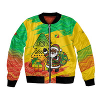 Congo Christmas Bomber Jacket with African Santa Tribal Tree and Colorful Gift Design - Wonder Print Shop