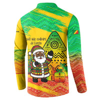 Congo Christmas Button Sweatshirt with African Santa Tribal Tree and Colorful Gift Design - Wonder Print Shop