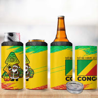 Congo Christmas 4 in 1 Can Cooler Tumbler with African Santa Tribal Tree and Colorful Gift Design - Wonder Print Shop
