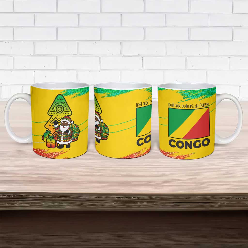Congo Christmas Ceramic Mug with African Santa Tribal Tree and Colorful Gift Design - Wonder Print Shop
