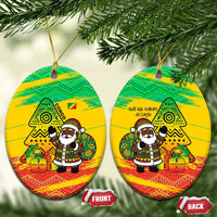 Congo Christmas Ceramic Ornament with African Santa Tribal Tree and Colorful Gift Design - Wonder Print Shop
