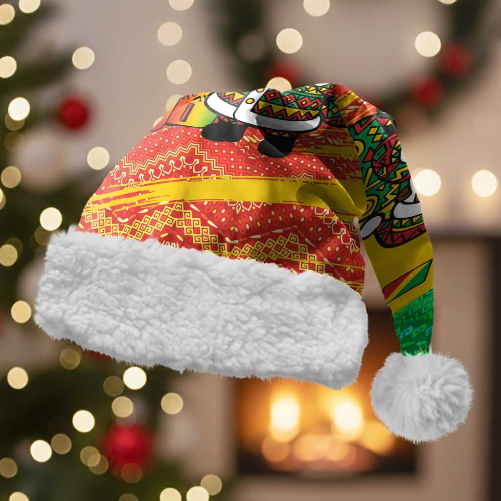 Congo Christmas Santa Hat with African Santa Tribal Tree and Colorful Gift Design - Wonder Print Shop
