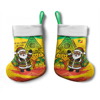Congo Christmas Stocking with African Santa Tribal Tree and Colorful Gift Design - Wonder Print Shop