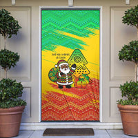 Congo Christmas Door Cover with African Santa Tribal Tree and Colorful Gift Design - Wonder Print Shop