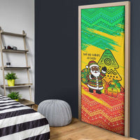Congo Christmas Door Cover with African Santa Tribal Tree and Colorful Gift Design - Wonder Print Shop