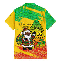 Congo Christmas Family Matching Mermaid Dress and Hawaiian Shirt with African Santa Tribal Tree and Colorful Gift Design - Wonder Print Shop