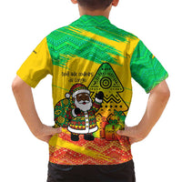 Congo Christmas Family Matching Puletasi and Hawaiian Shirt with African Santa Tribal Tree and Colorful Gift Design - Wonder Print Shop