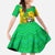 Congo Christmas Kid Short Sleeve Dress with African Santa Tribal Tree and Colorful Gift Design - Wonder Print Shop