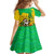 Congo Christmas Kid Short Sleeve Dress with African Santa Tribal Tree and Colorful Gift Design - Wonder Print Shop