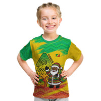 Congo Christmas Kid T Shirt with African Santa Tribal Tree and Colorful Gift Design - Wonder Print Shop