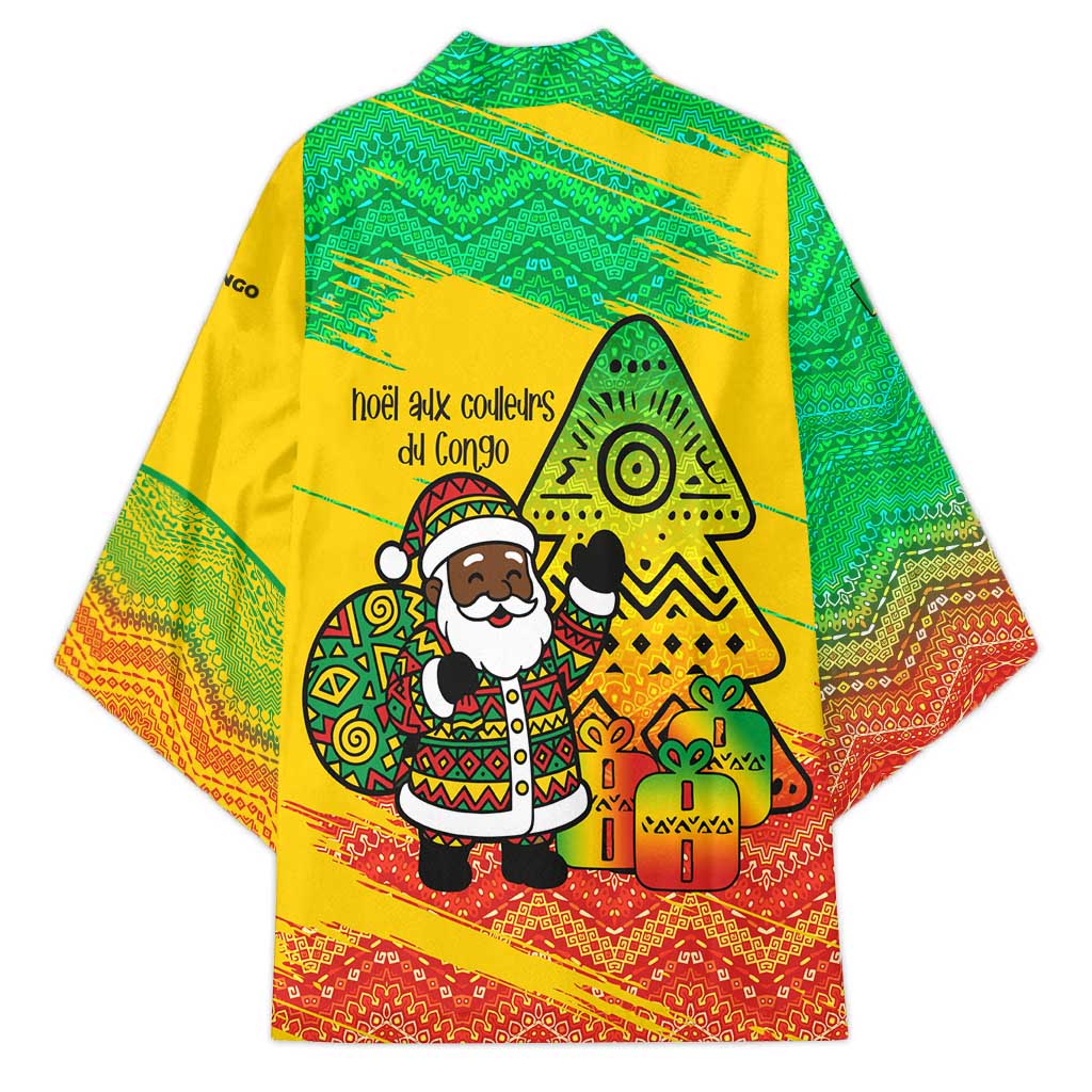 Congo Christmas Kimono with African Santa Tribal Tree and Colorful Gift Design - Wonder Print Shop