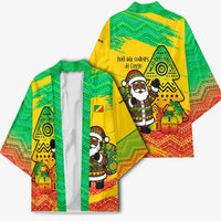Congo Christmas Kimono with African Santa Tribal Tree and Colorful Gift Design - Wonder Print Shop