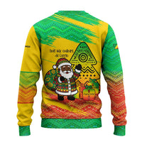 Congo Christmas Ugly Christmas Sweater with African Santa Tribal Tree and Colorful Gift Design - Wonder Print Shop